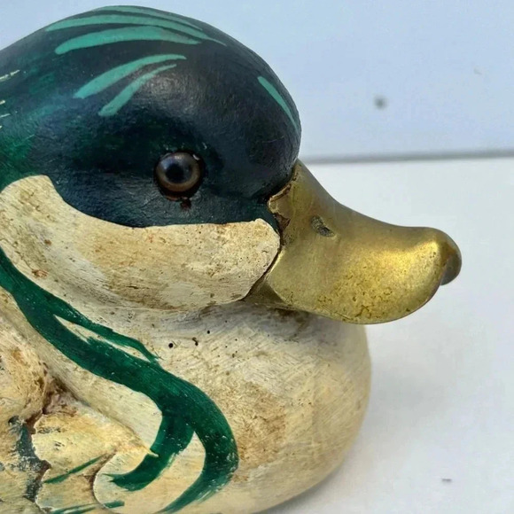 Malevolti Handmade Wood Brass Signed Italy Duck Multicolor Size 6.5"x4" - Picture 12 of 12